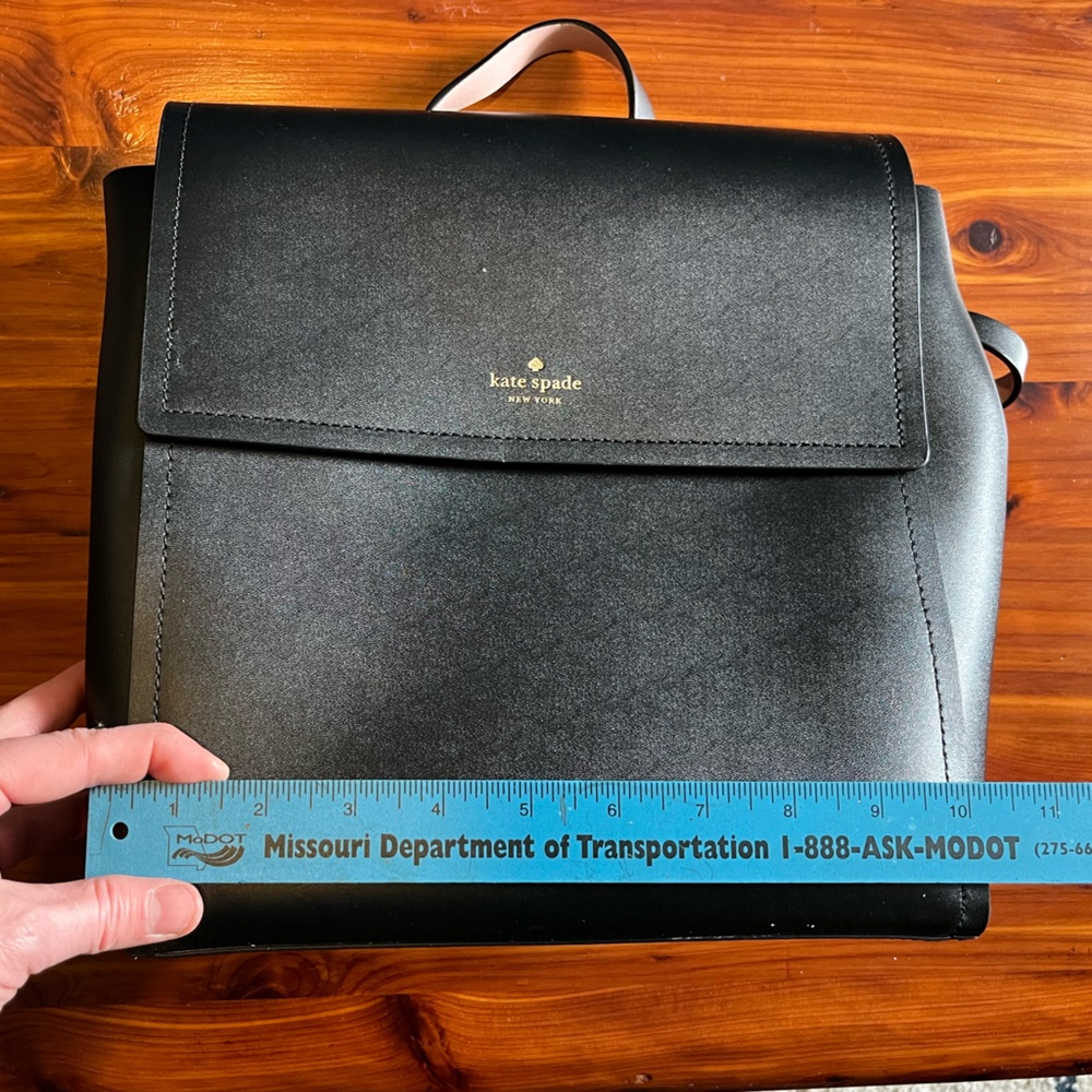 Kate Spade Black Leather Backpack Bag